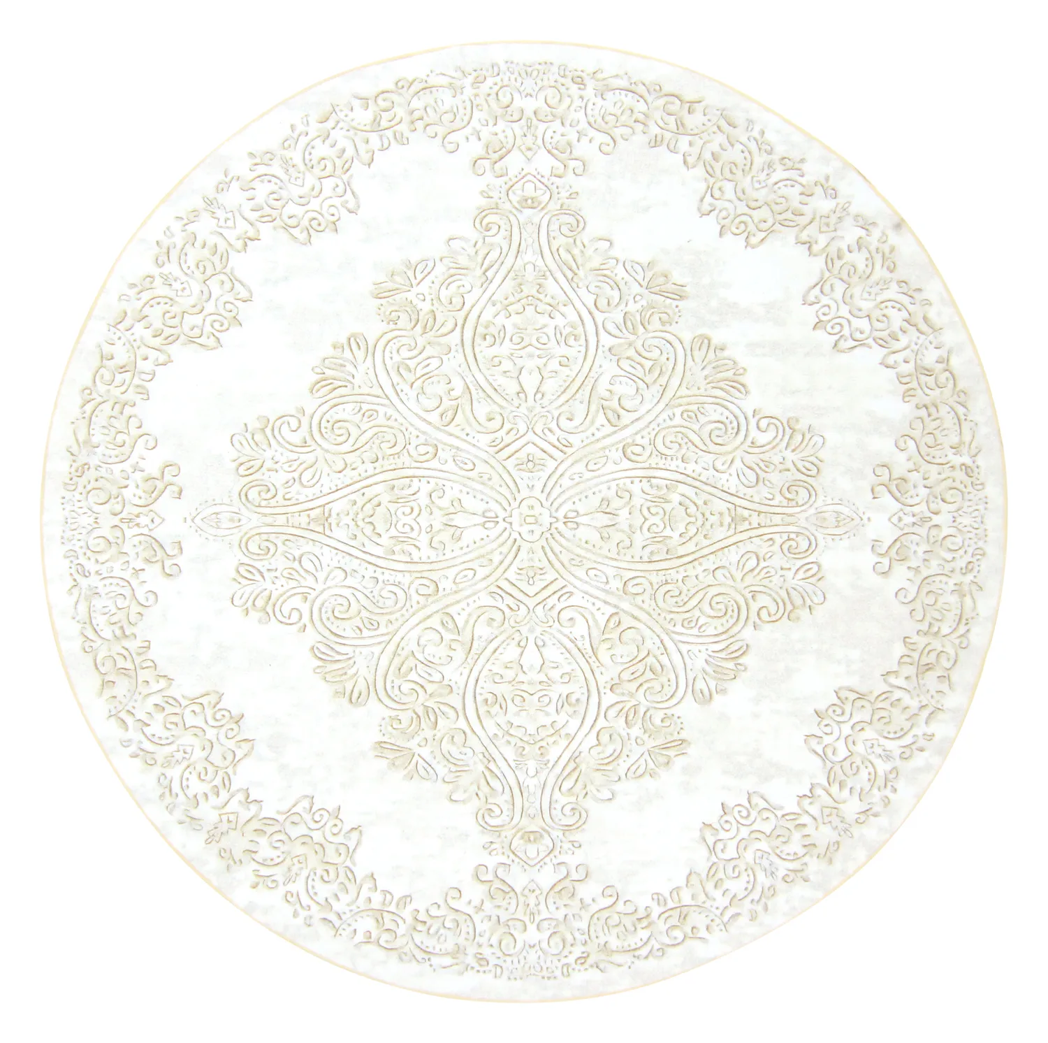 Rund Teppich - Valenza (weiß/beige)