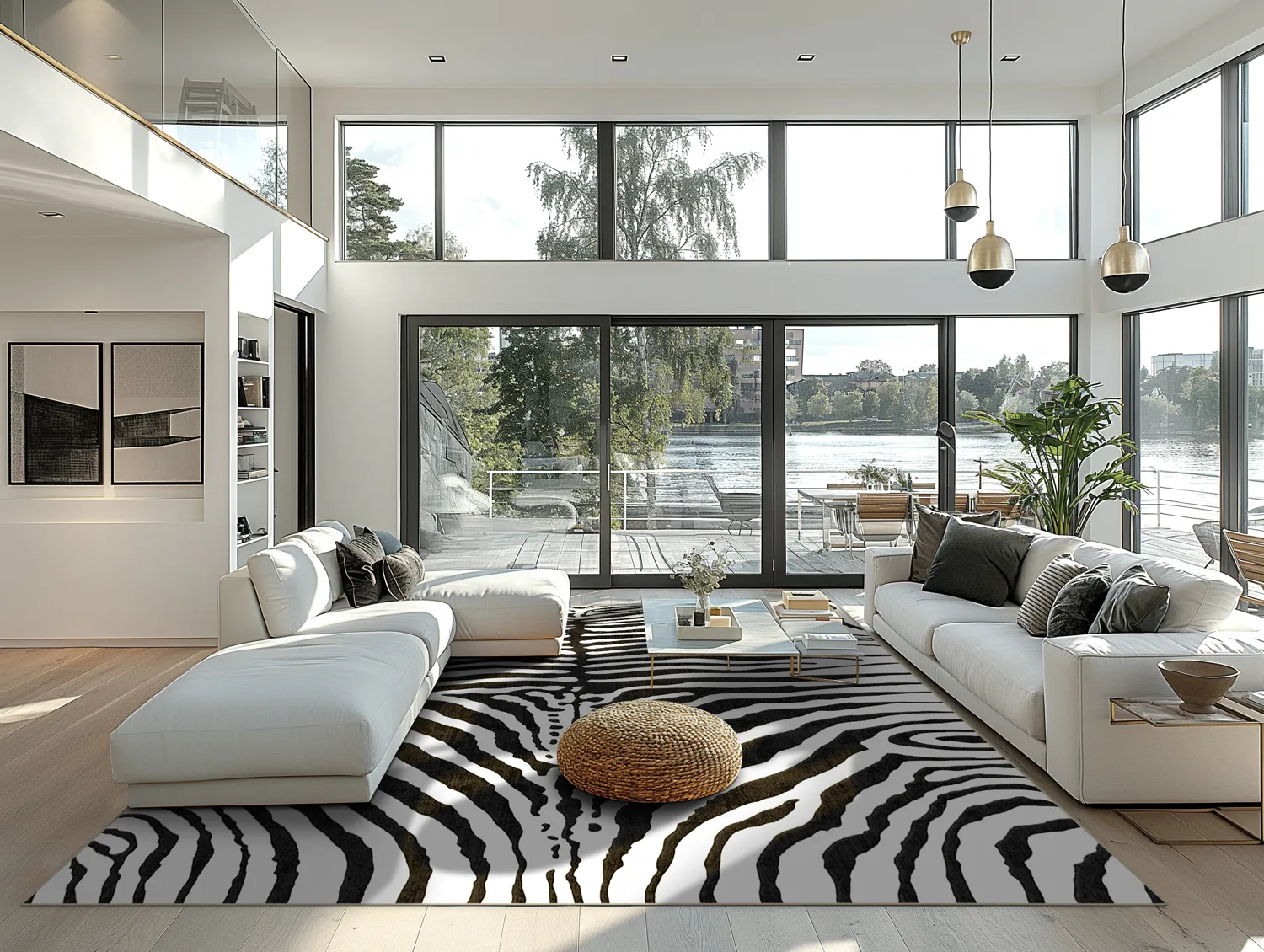Wilton-Teppich - Zebra (schwarz/weiß)