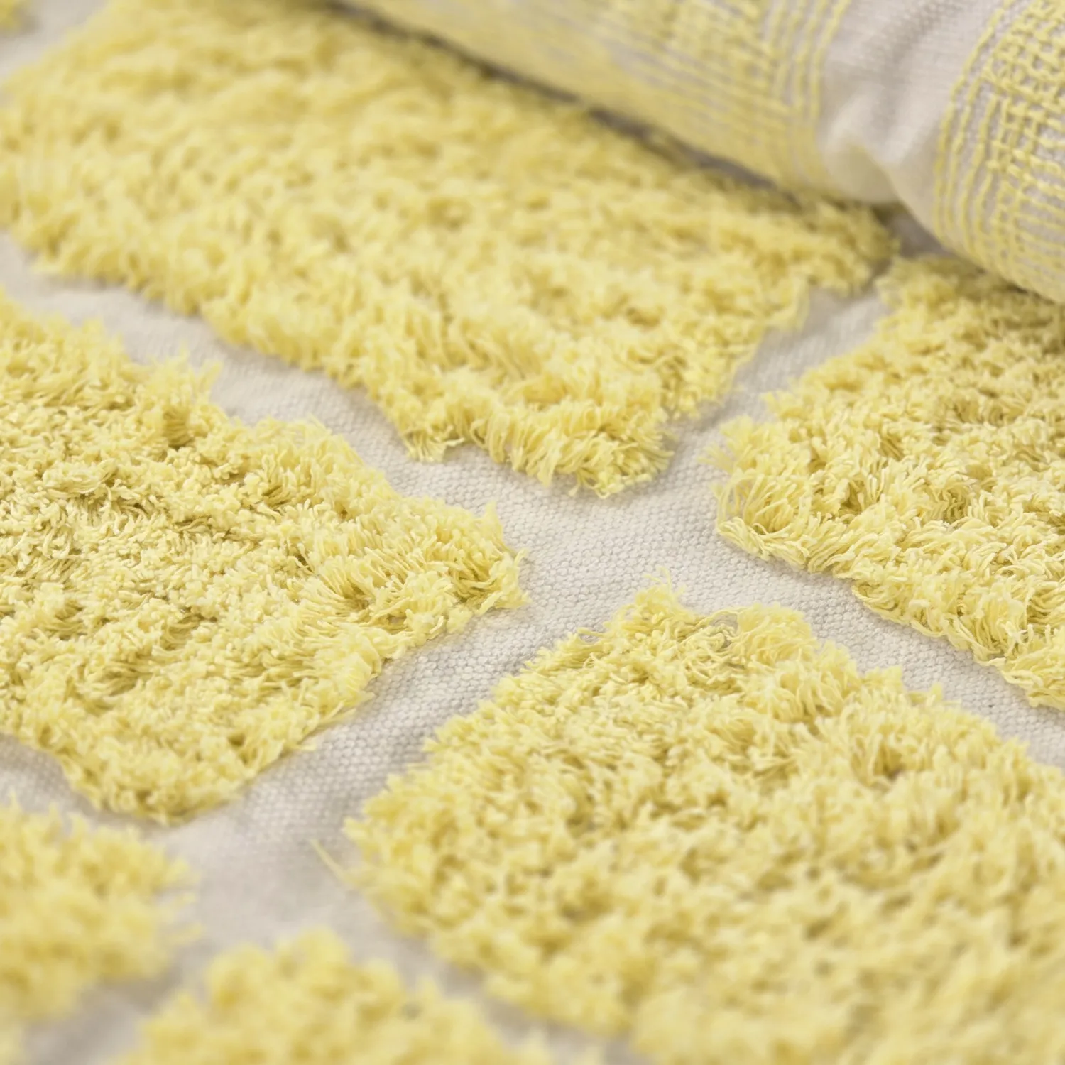 Rund Teppich - Zola Natural Cotton Shaggy (gelb)