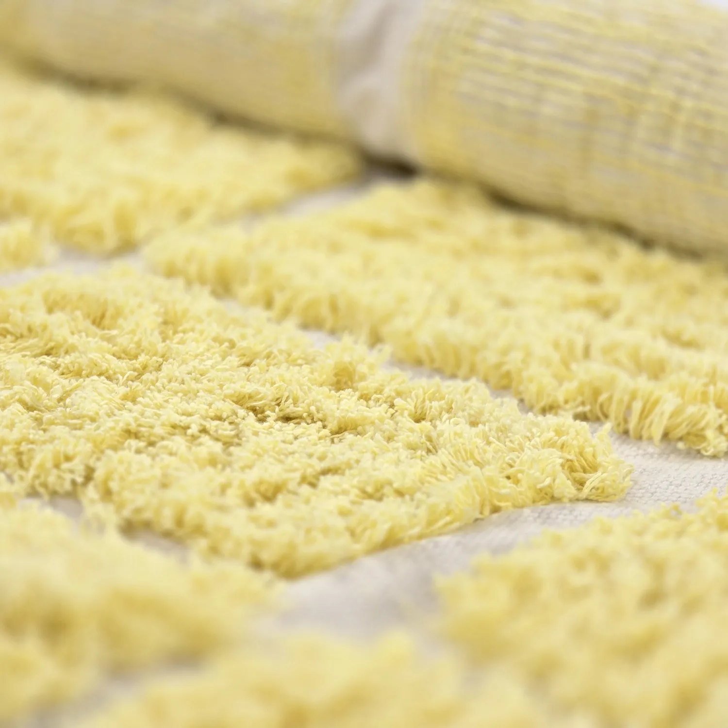 Rund Teppich - Zola Natural Cotton Shaggy (gelb)