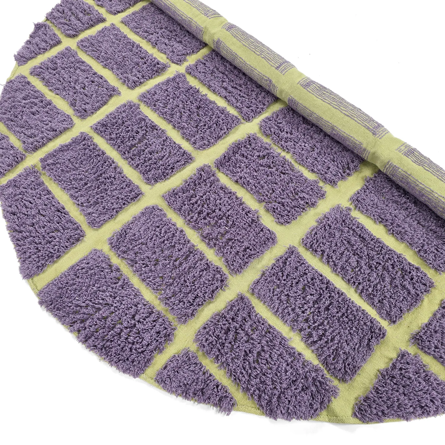 Rund Teppich - Zola Natural Cotton Shaggy (lila)