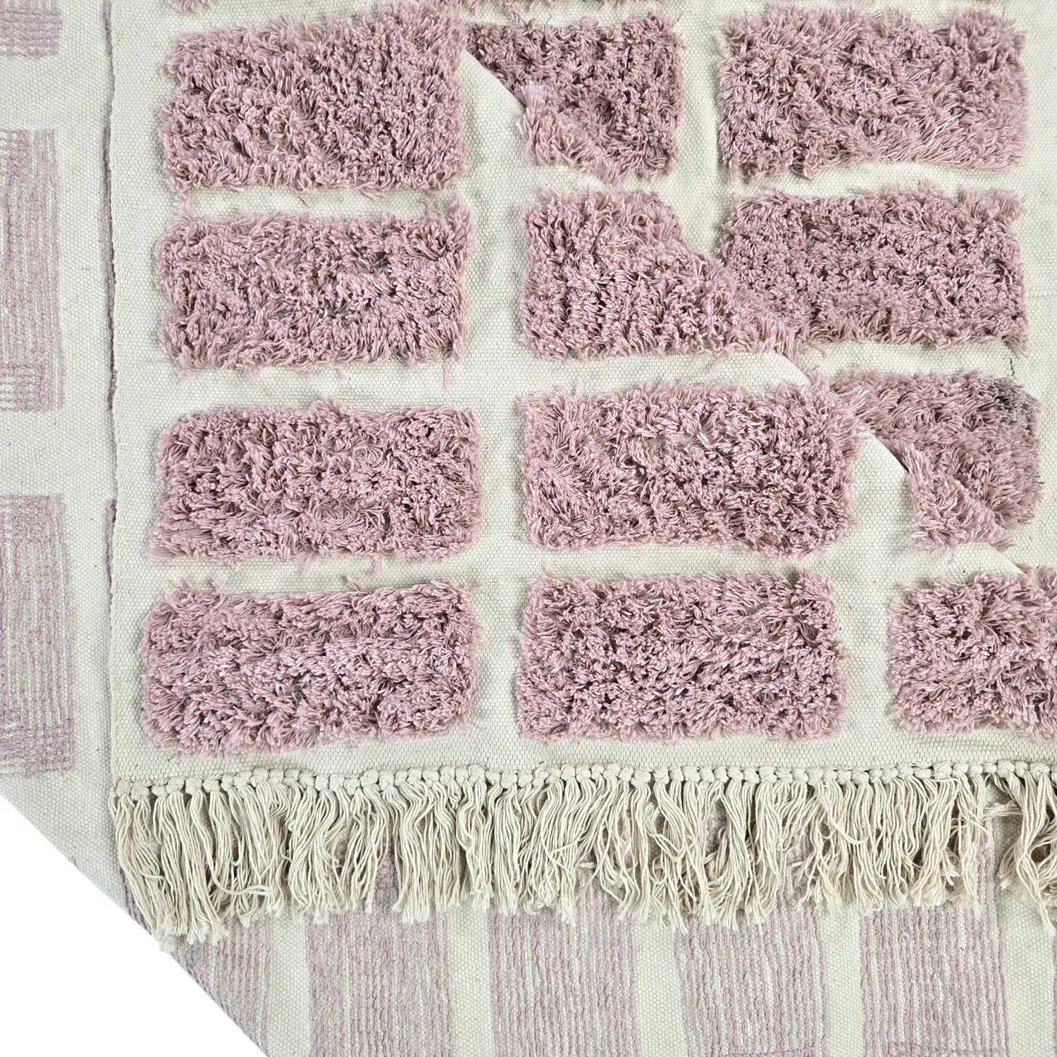 Hochflorteppiche - Zola Natural Cotton Shaggy (rosa)