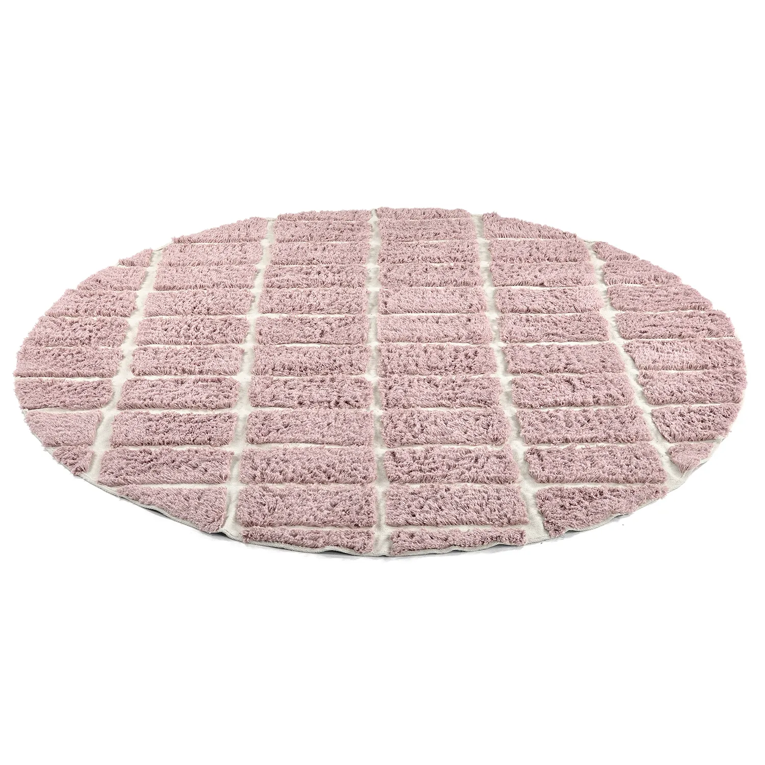 Rund Teppich - Zola Natural Cotton Shaggy (rosa)