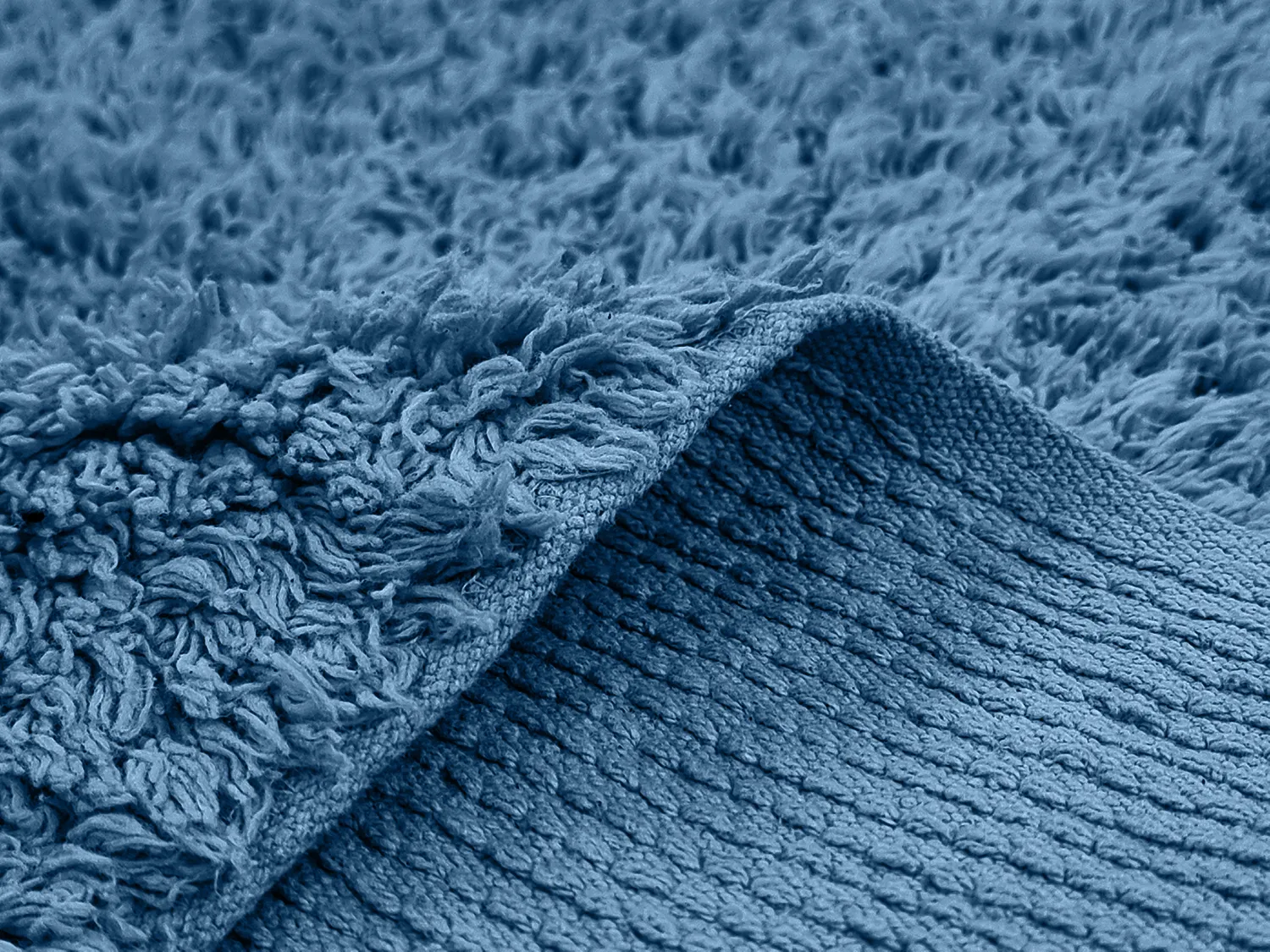 Hochflorteppiche - Alba Natural Cotton Shaggy (blau)