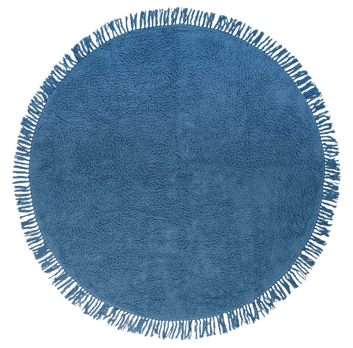 Runde Teppiche - Alba Natural Cotton Shaggy (blau)