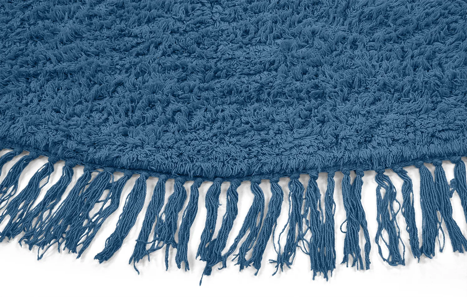 Runde Teppiche - Alba Natural Cotton Shaggy (blau)