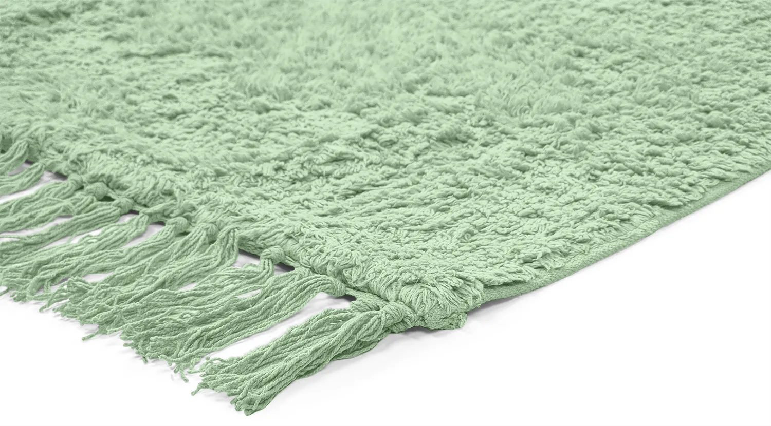 Hochflorteppiche - Alba Natural Cotton Shaggy (hellgrün)