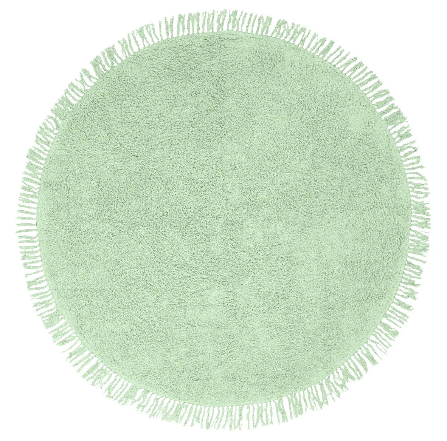 Runde Teppiche - Alba Natural Cotton Shaggy (hellgrün)