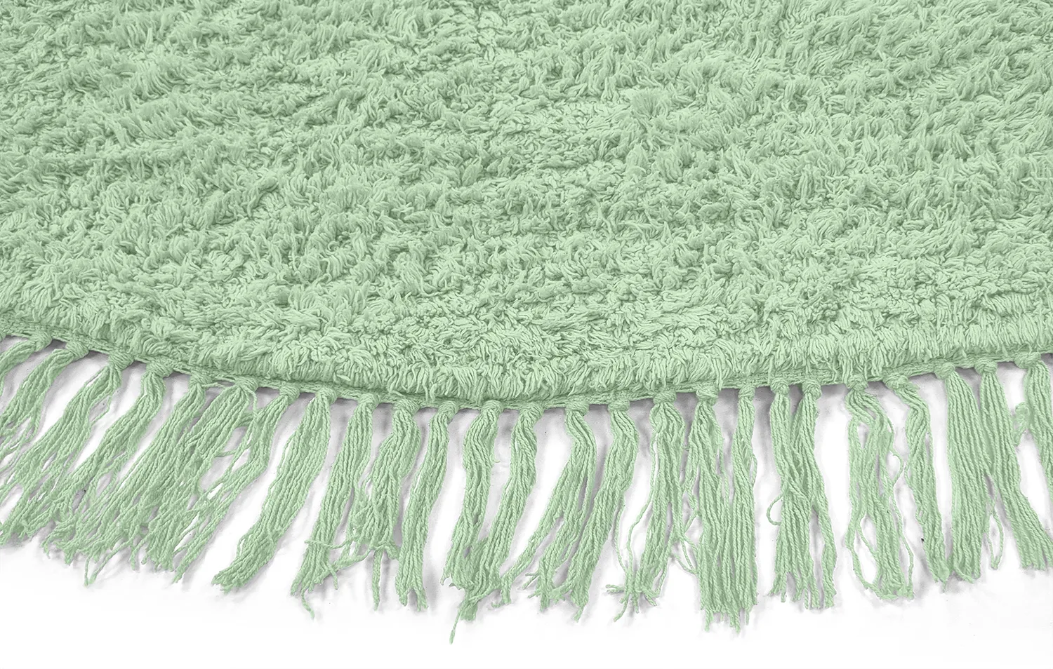 Runde Teppiche - Alba Natural Cotton Shaggy (hellgrün)