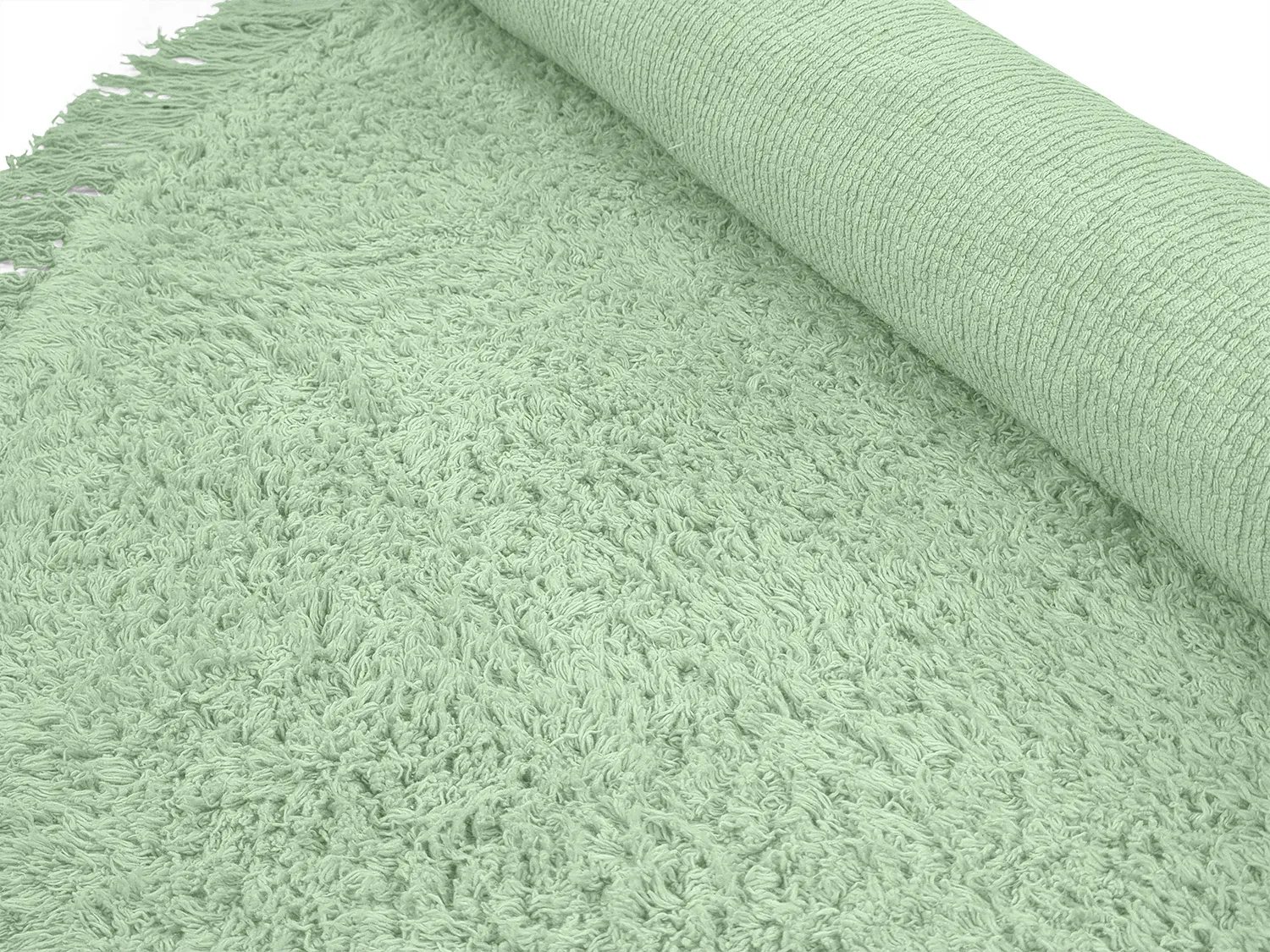 Runde Teppiche - Alba Natural Cotton Shaggy (hellgrün)