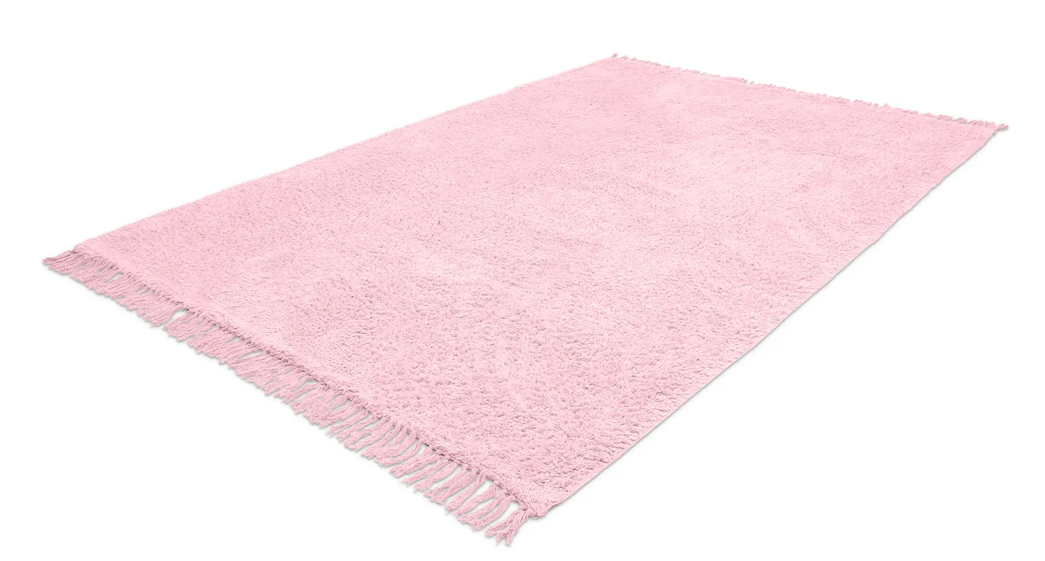Hochflorteppiche - Alba Natural Cotton Shaggy (Hell-Pink)
