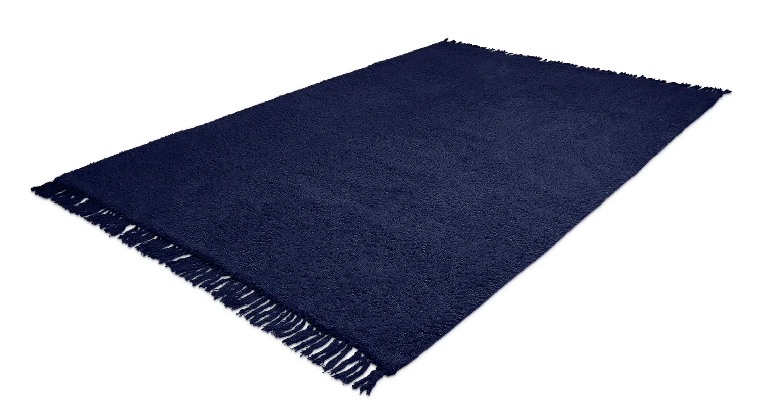 Hochflorteppiche - Alba Natural Cotton Shaggy (Dunkelblau)