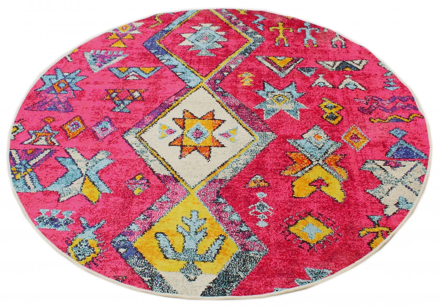 Rund Teppich - Misare (rosa/bunt)