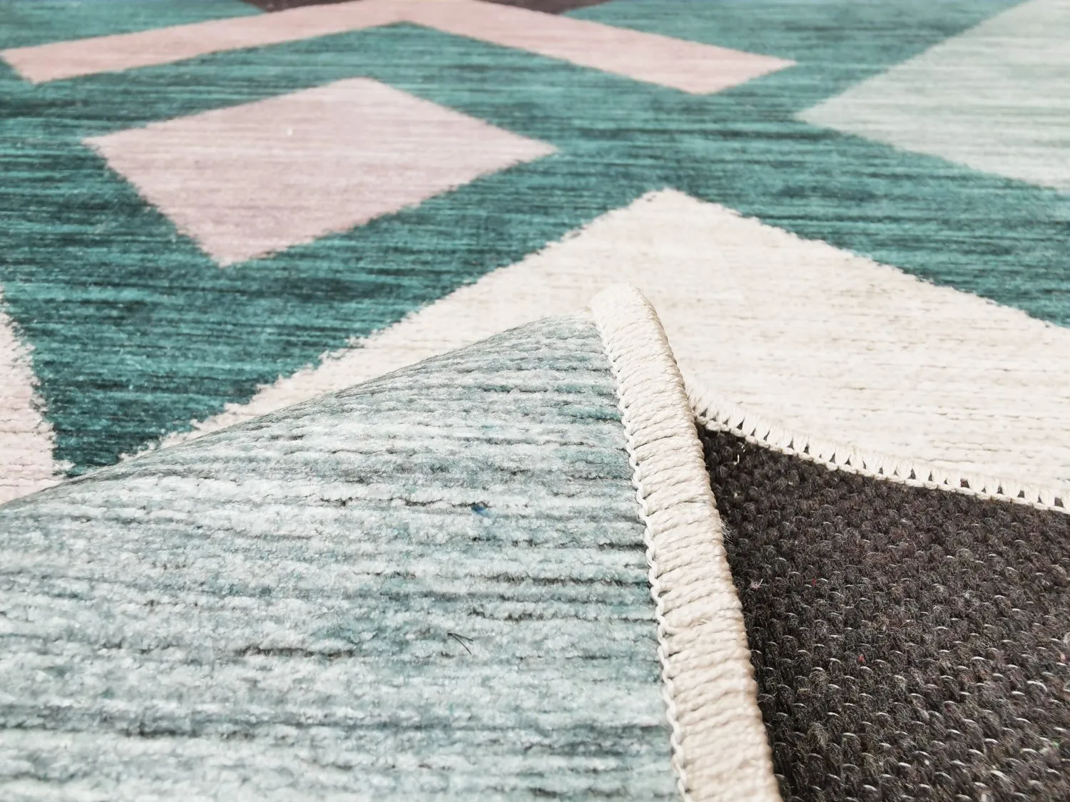 Wilton-Teppich - Temara (blau/bunt)