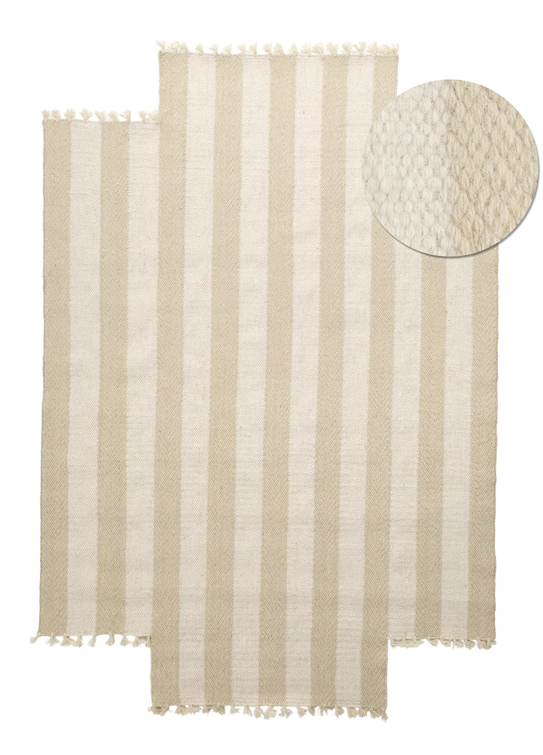 Unregelmäßiger Wollteppich - Kystaro (creme/beige)