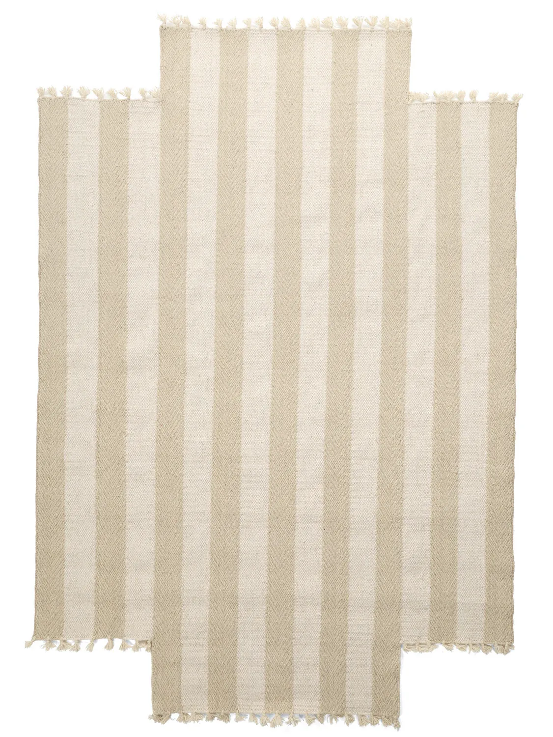 Unregelmäßiger Wollteppich - Kystaro (creme/beige)
