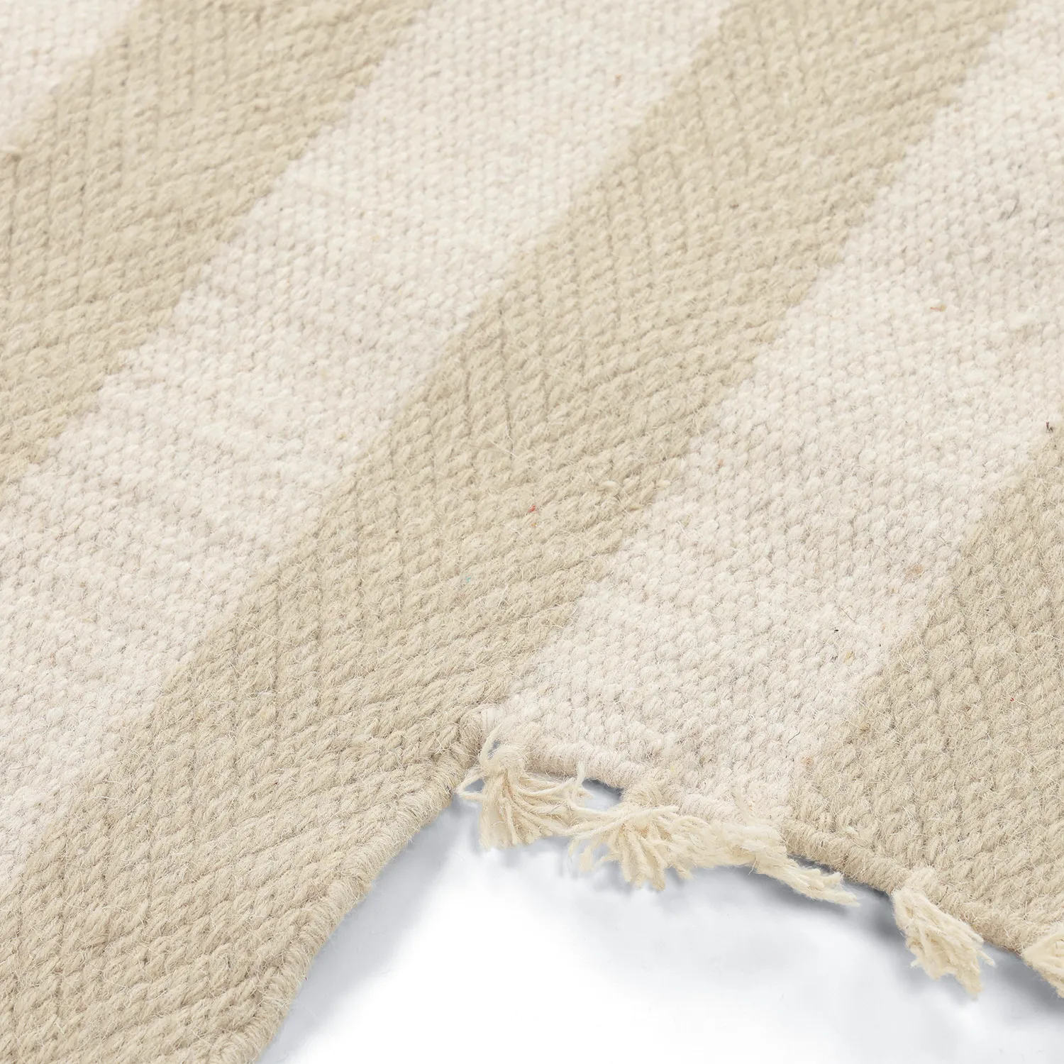 Unregelmäßiger Wollteppich - Kystaro (creme/beige)