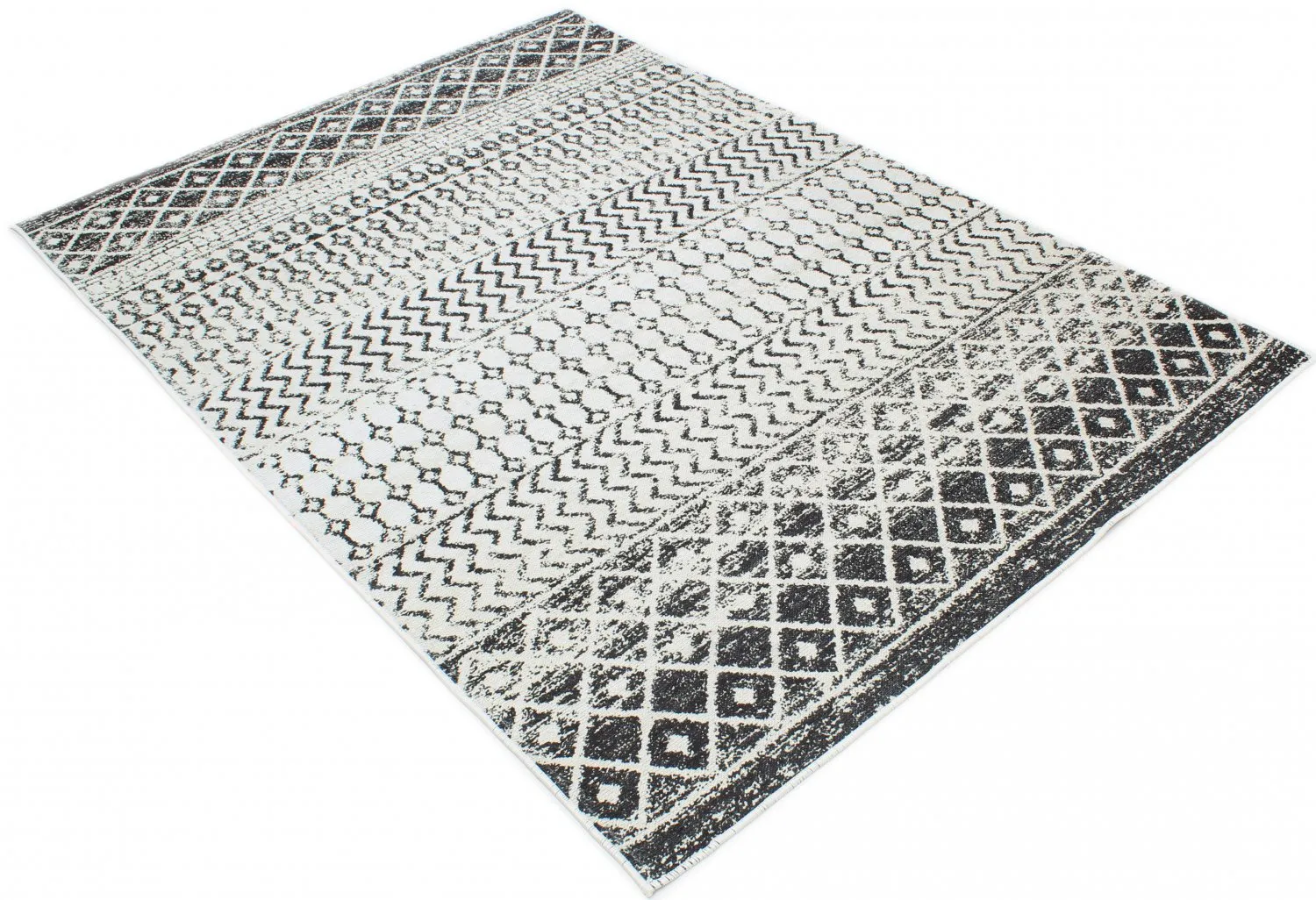 Wilton-Teppich - Ovada (schwarz/weiß)