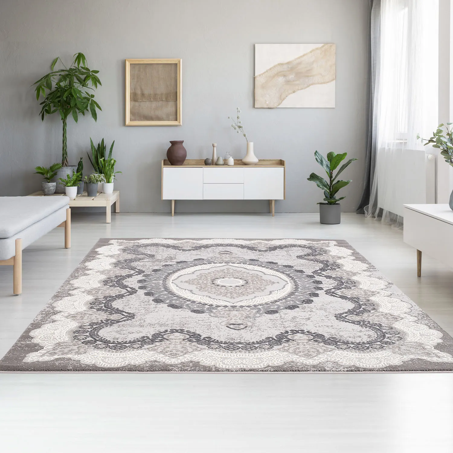 Wilton-Teppich - Sari (grau)