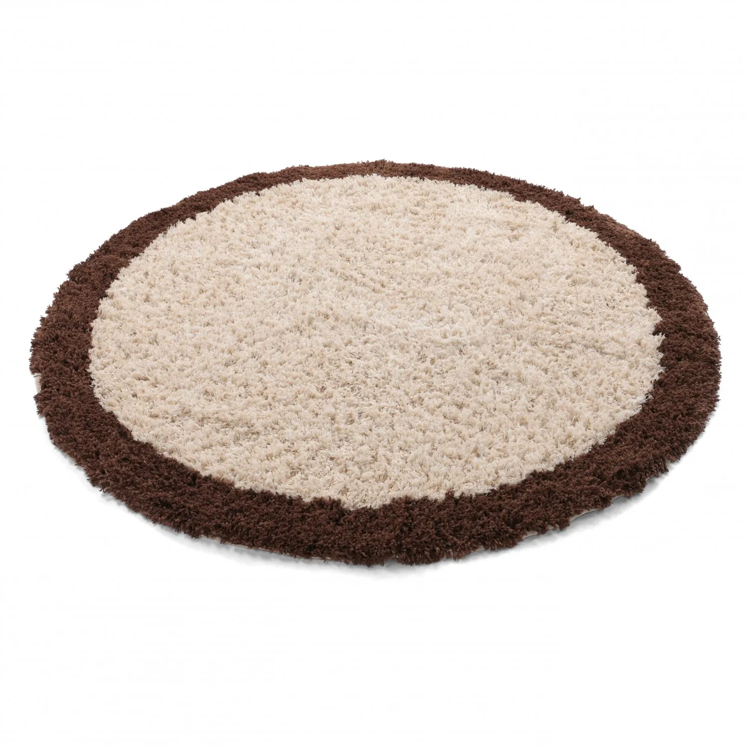Rund Teppich - Sagres Natural Cotton Shaggy (offwhite/braun)