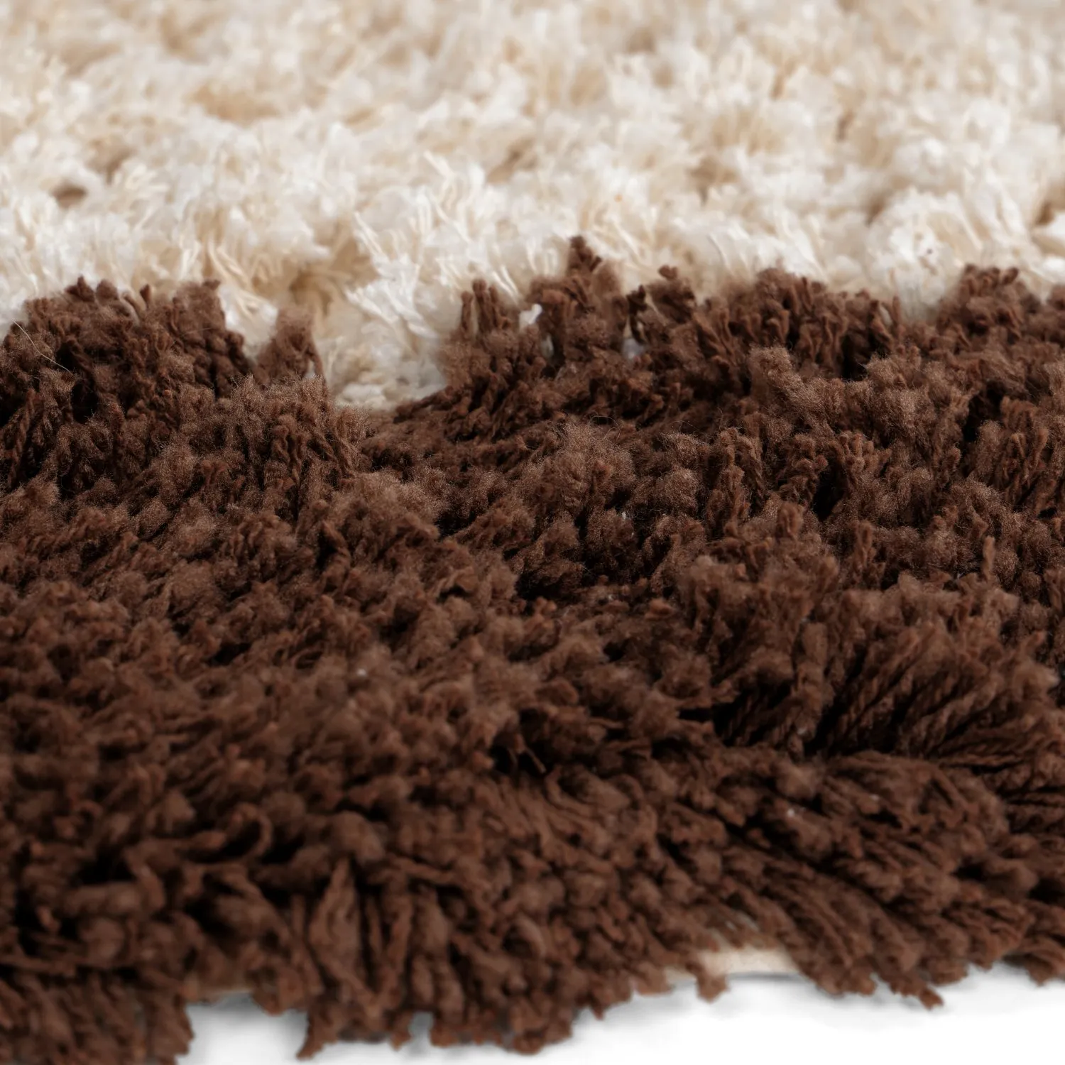 Rund Teppich - Sagres Natural Cotton Shaggy (offwhite/braun)