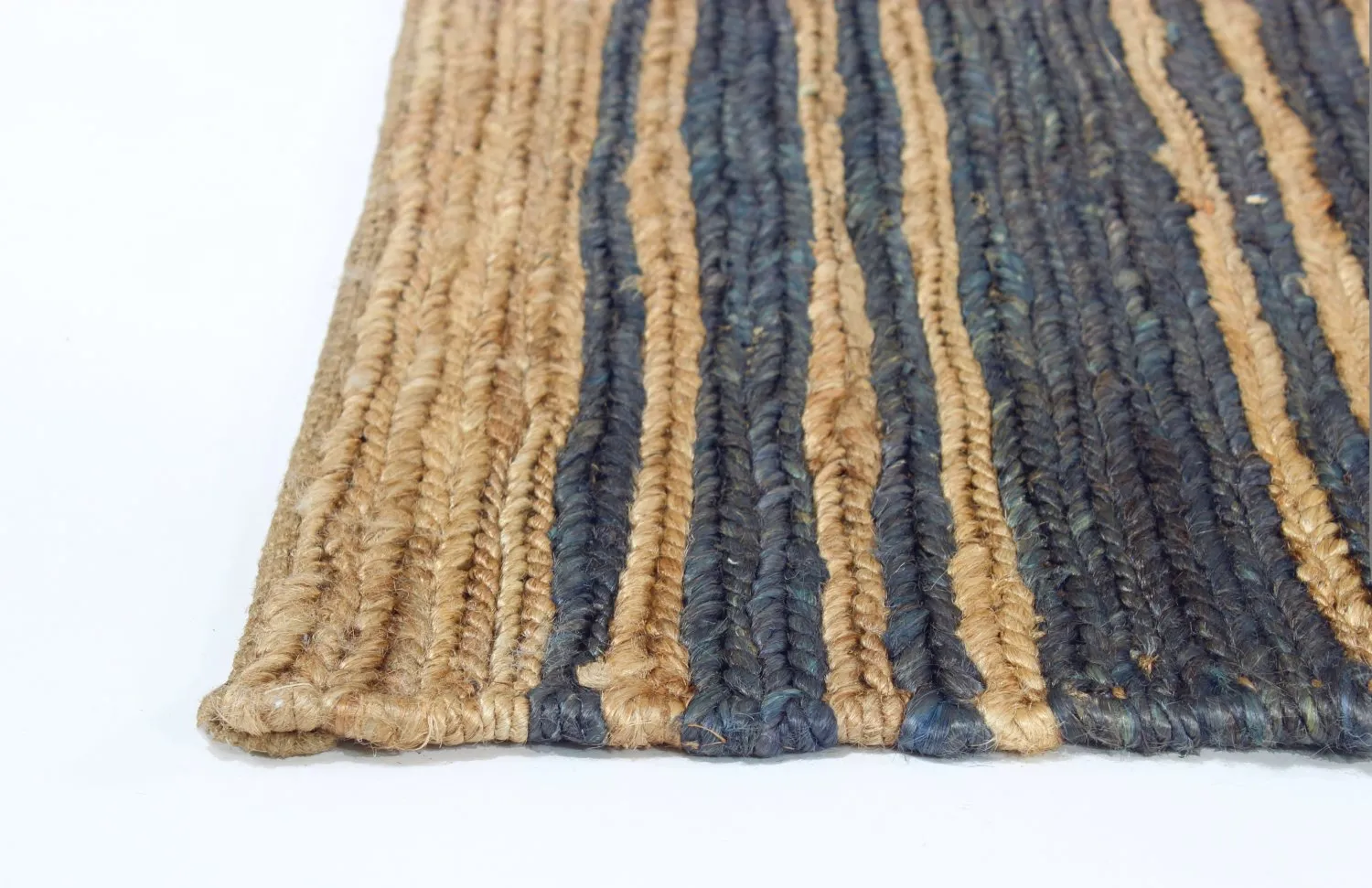 Juteteppich - Kayes (jute/blau)