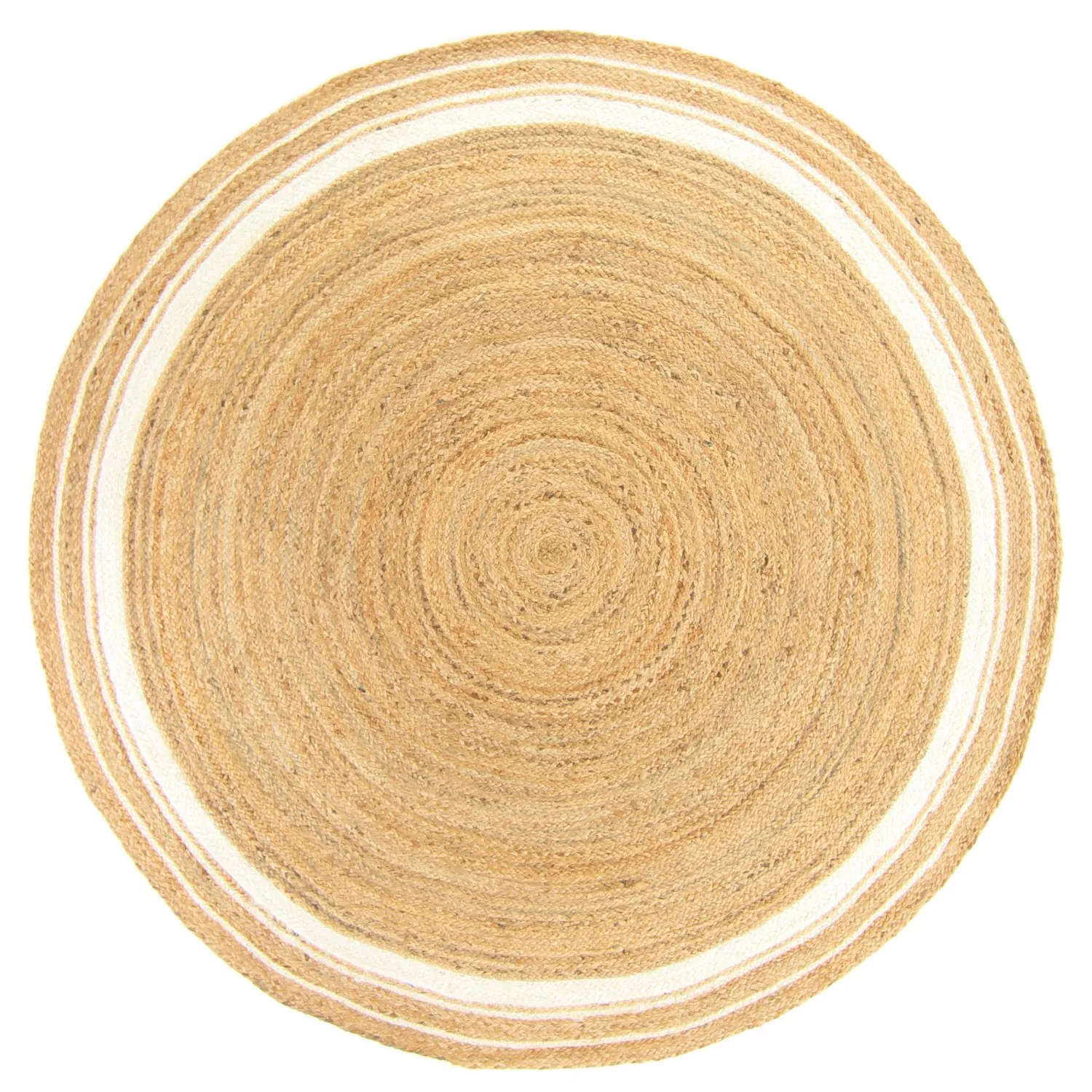 Runde Teppiche - Bundi (jute/weiß)