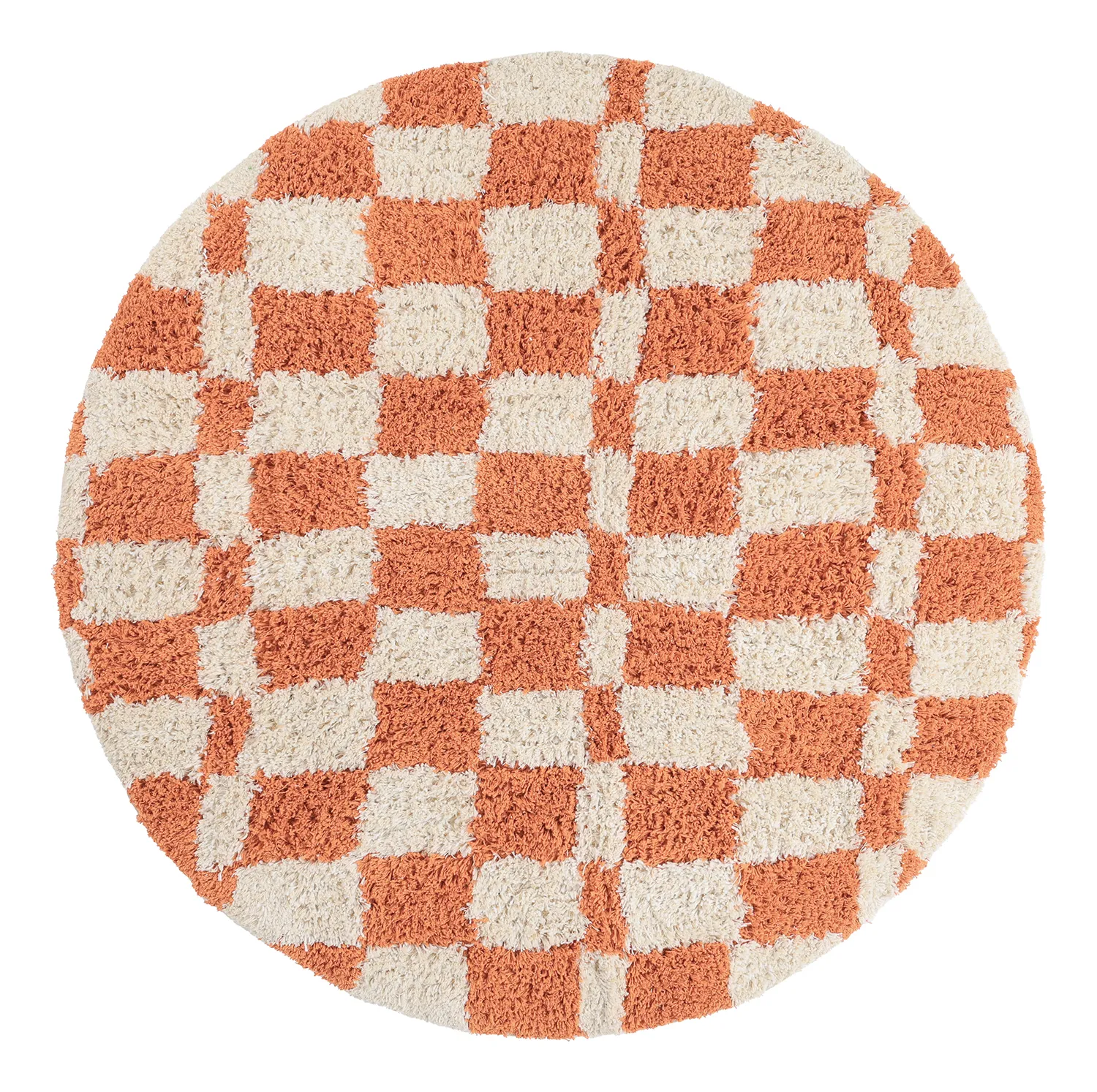 Rund Teppich - Atrani Natural Cotton Shaggy (orange)