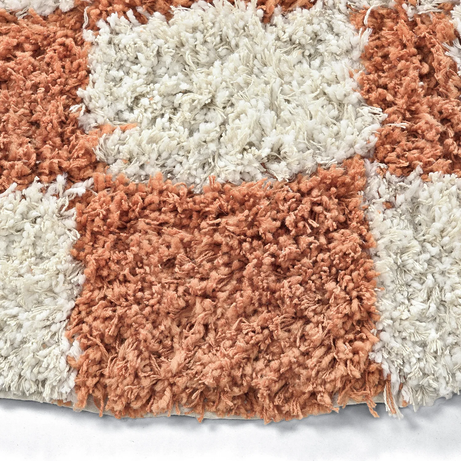 Rund Teppich - Atrani Natural Cotton Shaggy (orange)