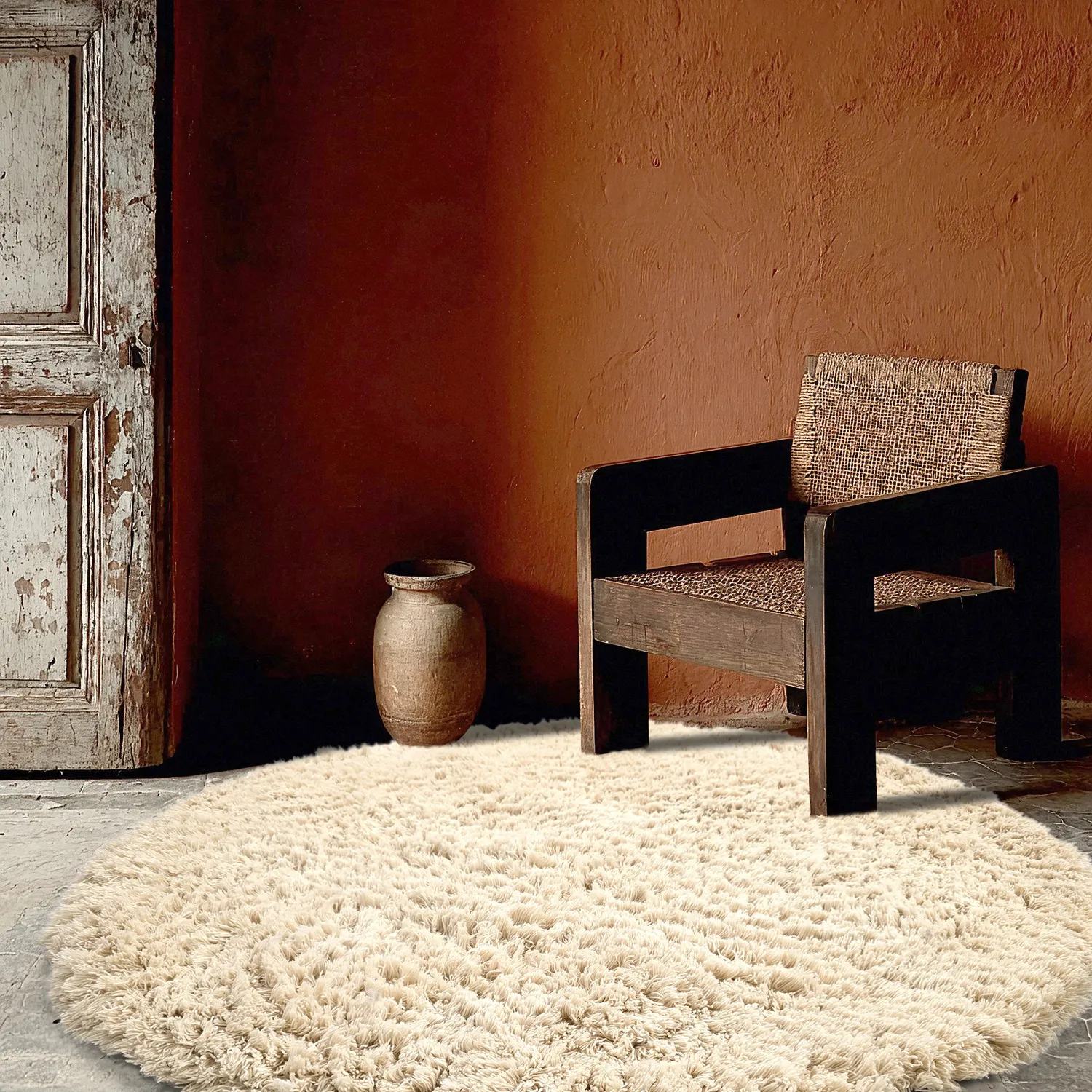 Rund Teppich - Aliste Wool Shaggy (alabaster gleam)