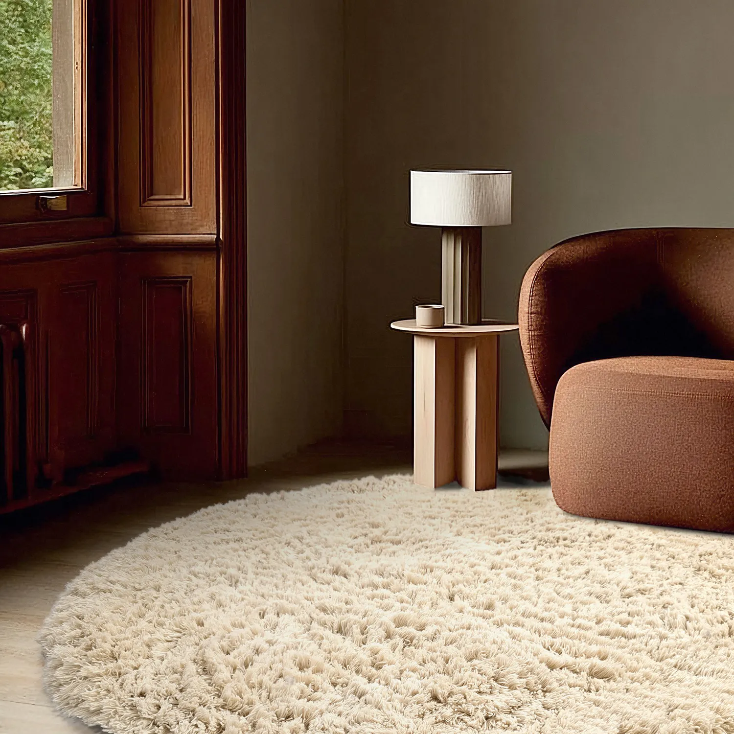 Rund Teppich - Aliste Wool Shaggy (alabaster gleam)