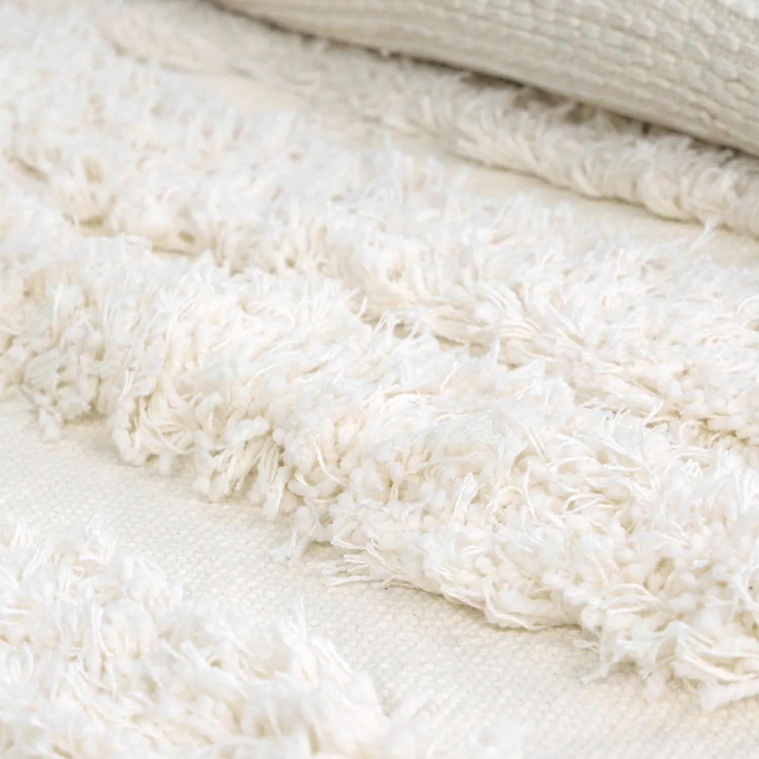 Rund Teppich - Cazorla Natural Cotton Shaggy (cremefarben)