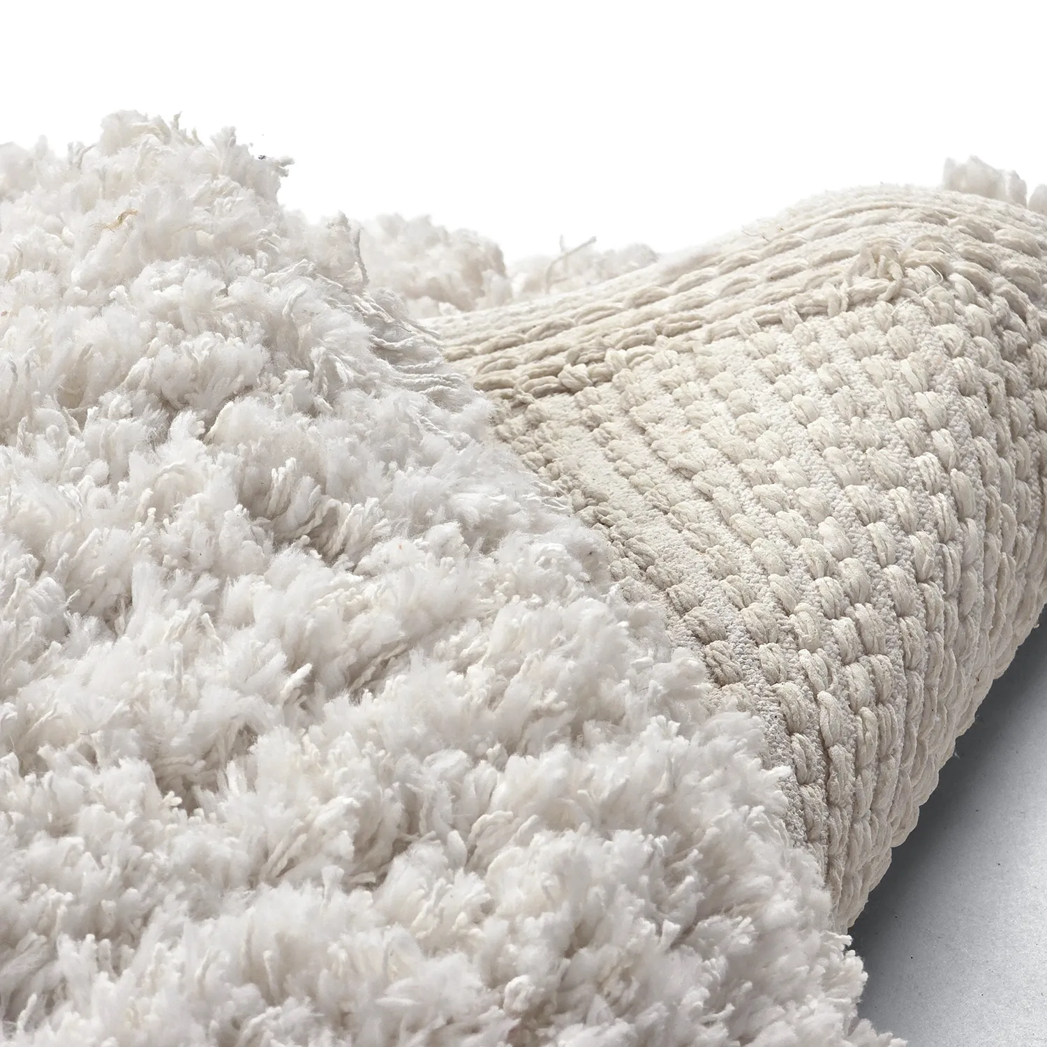 Rund Teppich - Combarro Solid Cotton Shaggy (creme)