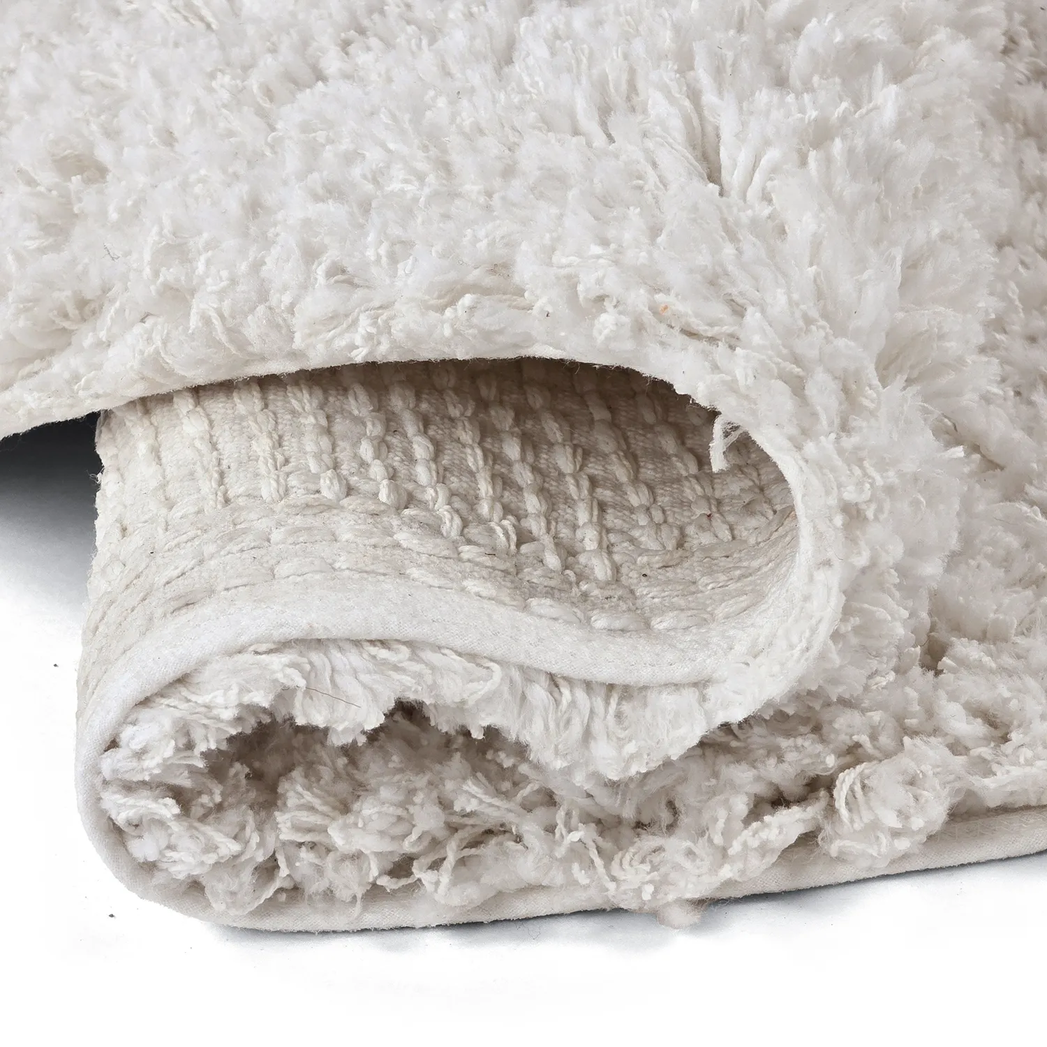 Rund Teppich - Combarro Solid Cotton Shaggy (creme)