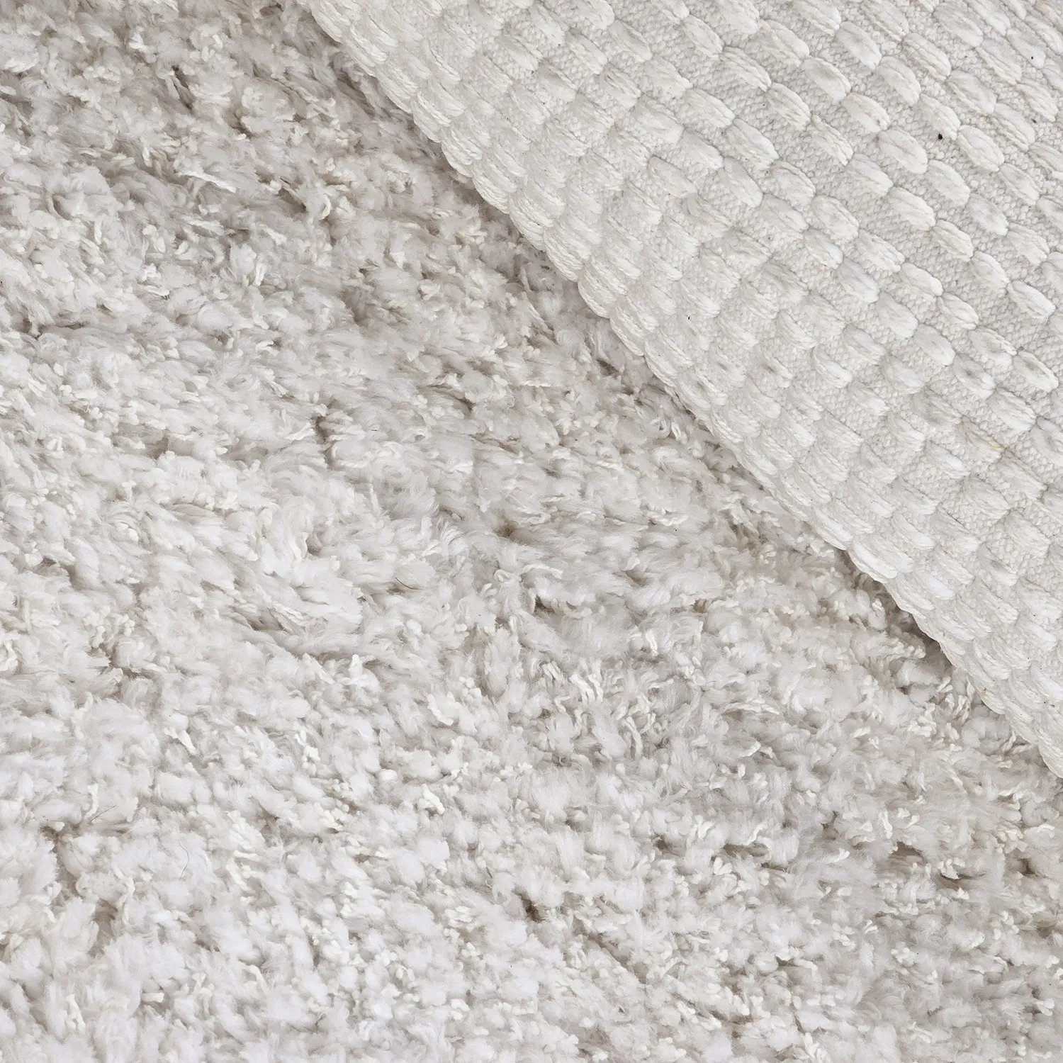 Rund Teppich - Combarro Solid Cotton Shaggy (creme)