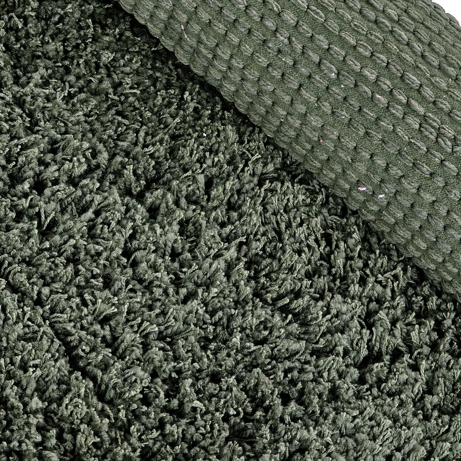 Rund Teppich - Combarro Solid Cotton Shaggy (grün)