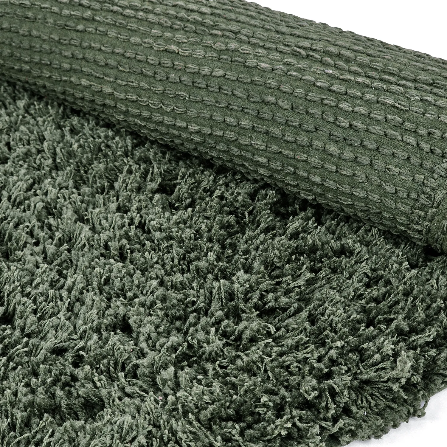 Rund Teppich - Combarro Solid Cotton Shaggy (grün)