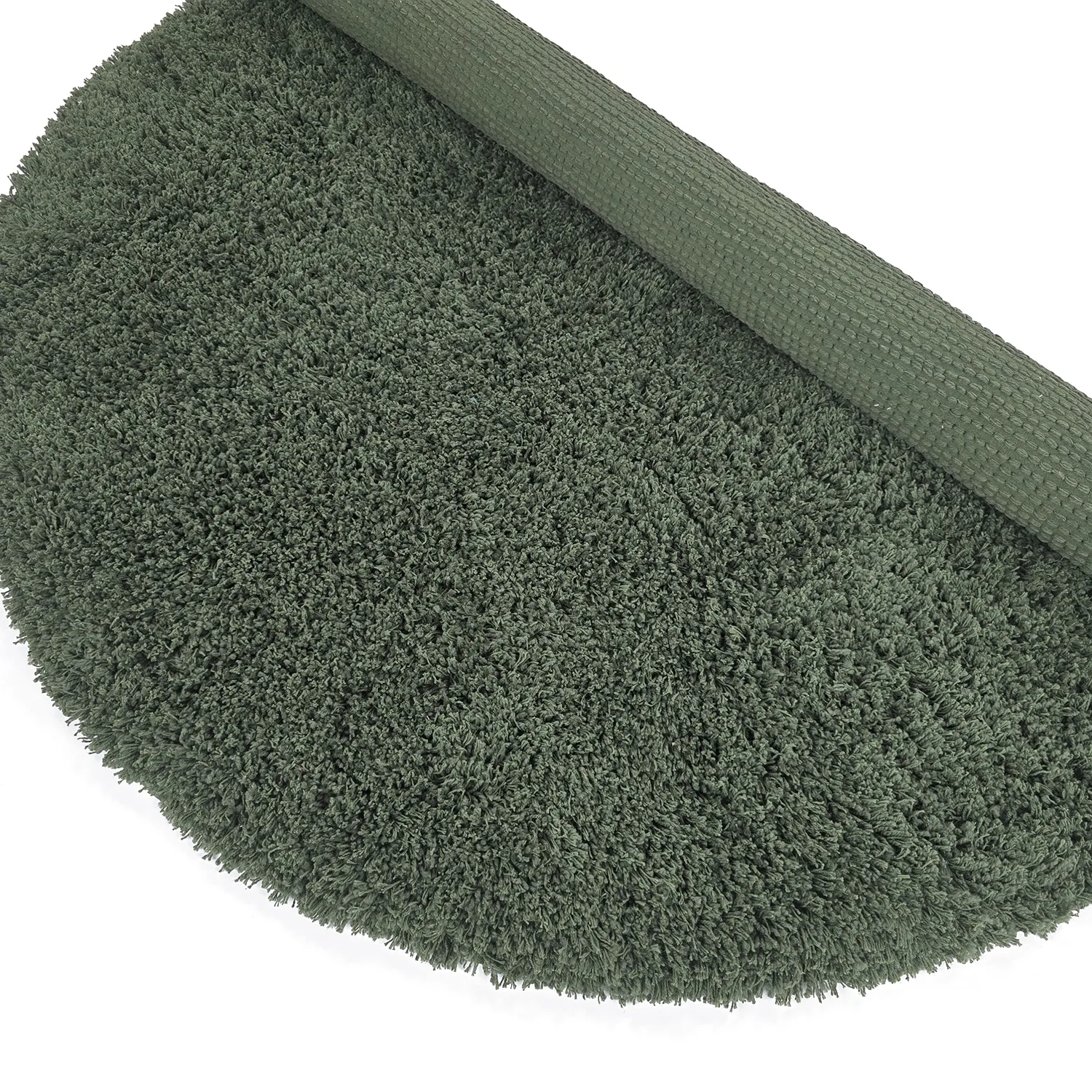Rund Teppich - Combarro Solid Cotton Shaggy (grün)