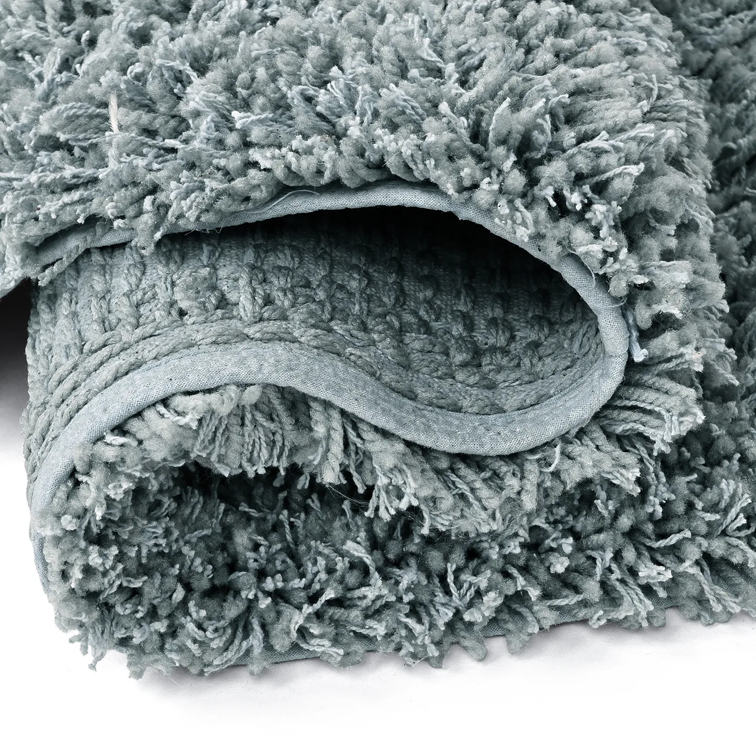 Rund Teppich - Combarro Solid Cotton Shaggy (hellblau)