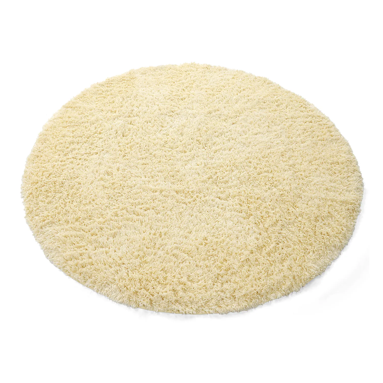 Rund Teppich - Combarro Solid Cotton Shaggy (hellgelb)