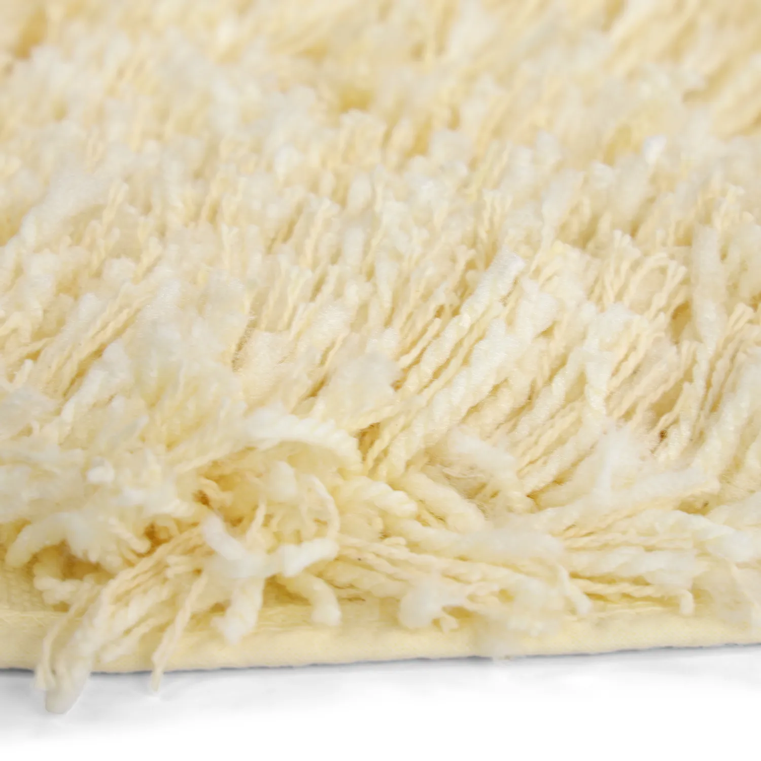Rund Teppich - Combarro Solid Cotton Shaggy (hellgelb)