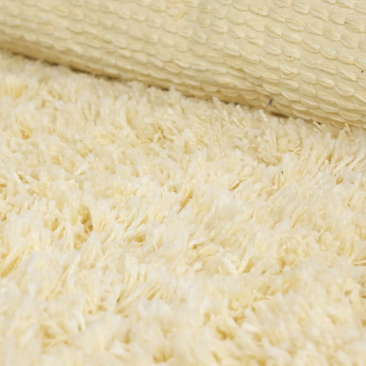 Rund Teppich - Combarro Solid Cotton Shaggy (hellgelb)