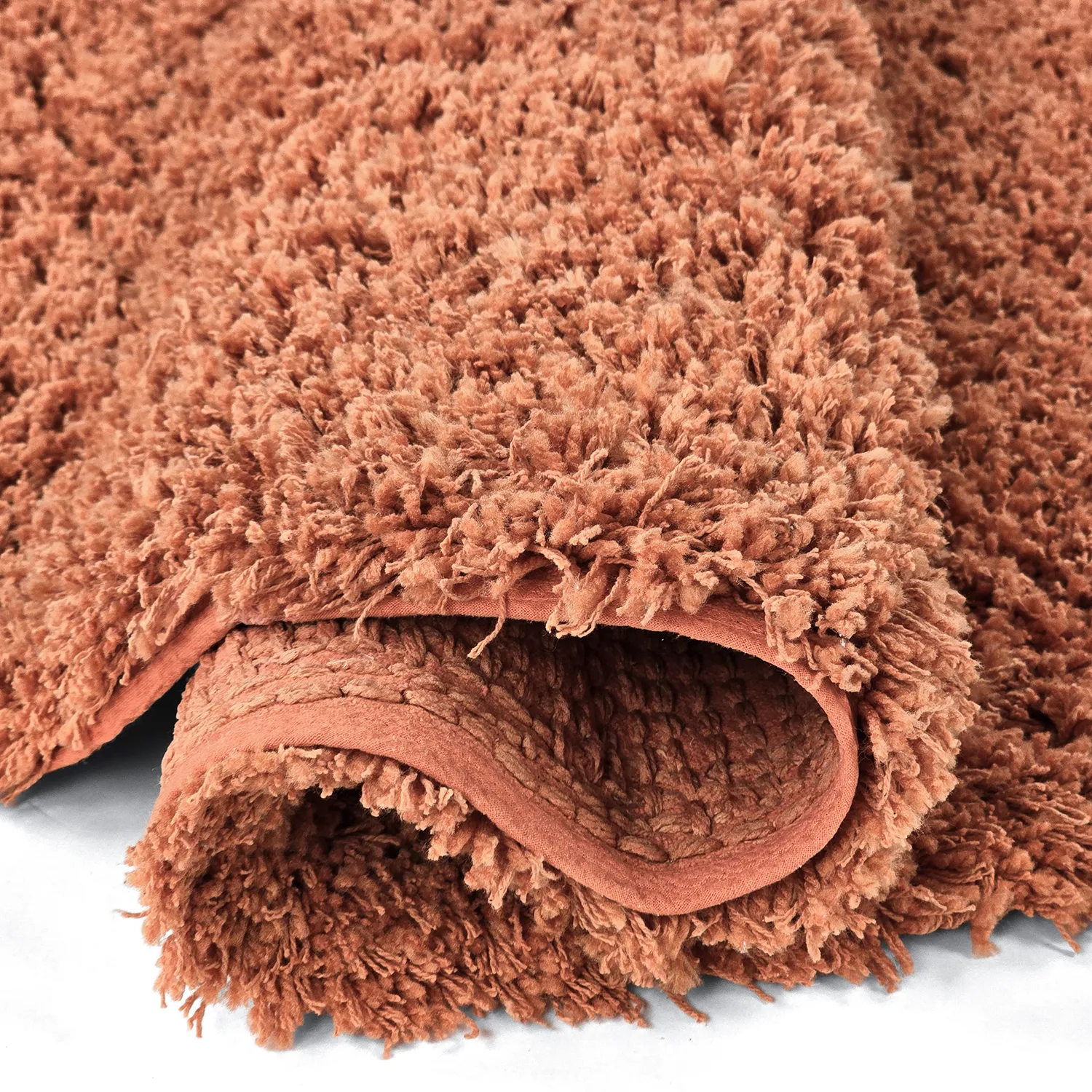 Rund Teppich - Combarro Solid Cotton Shaggy (hellorange)