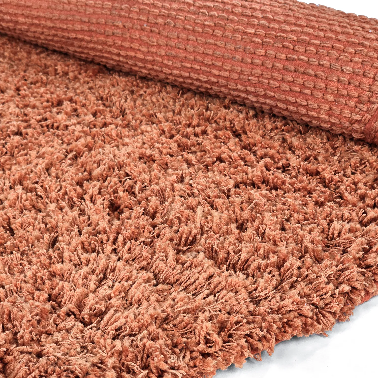 Rund Teppich - Combarro Solid Cotton Shaggy (hellorange)