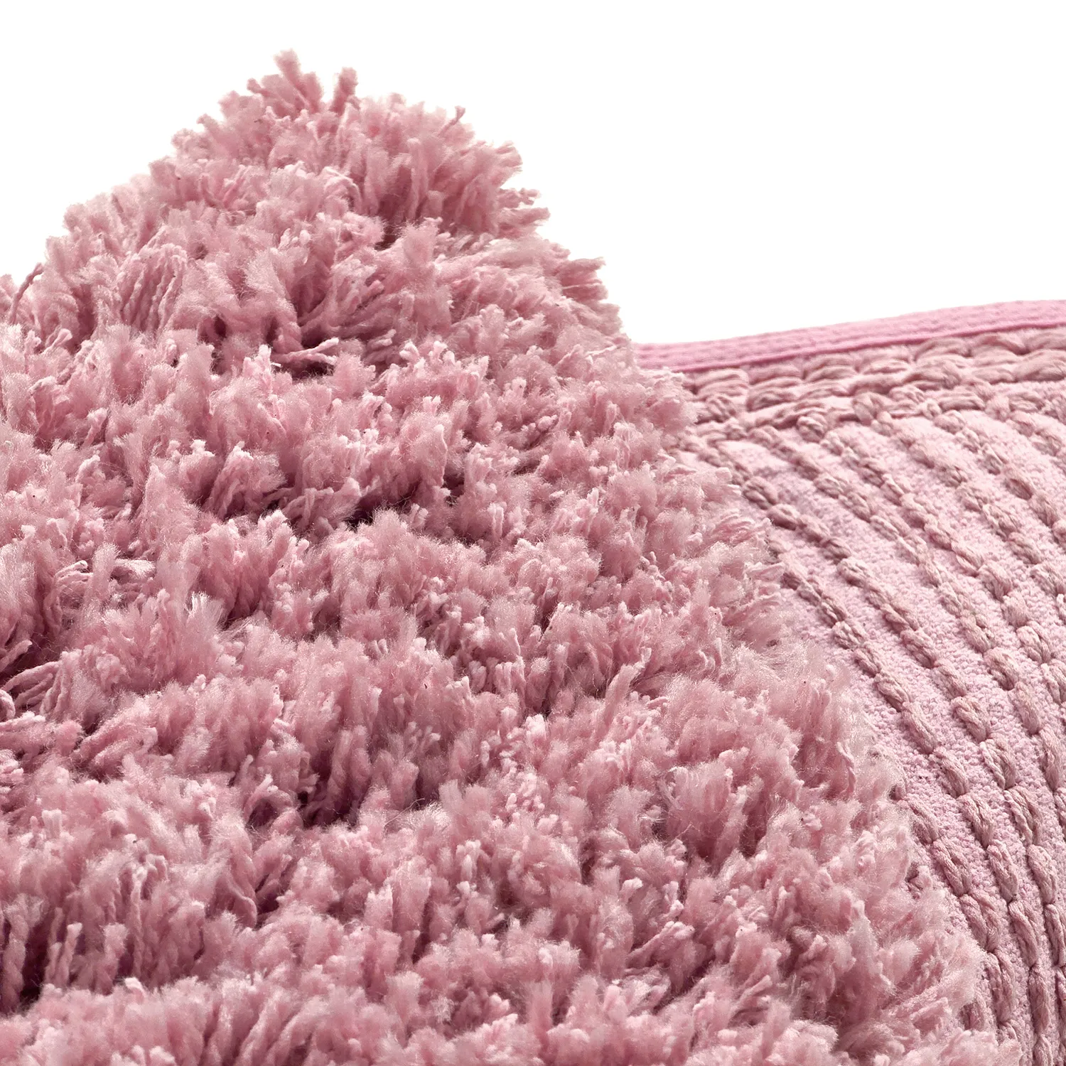 Rund Teppich - Combarro Solid Cotton Shaggy (hellrosa)