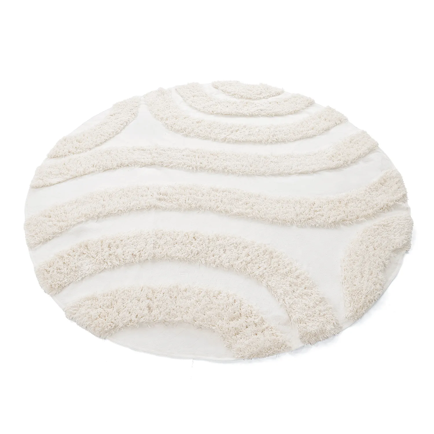 Rund Teppich - Sivota Natural Cotton Shaggy (cremefarben)