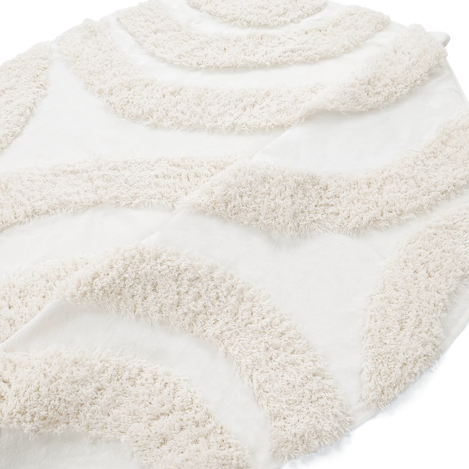 Rund Teppich - Sivota Natural Cotton Shaggy (cremefarben)