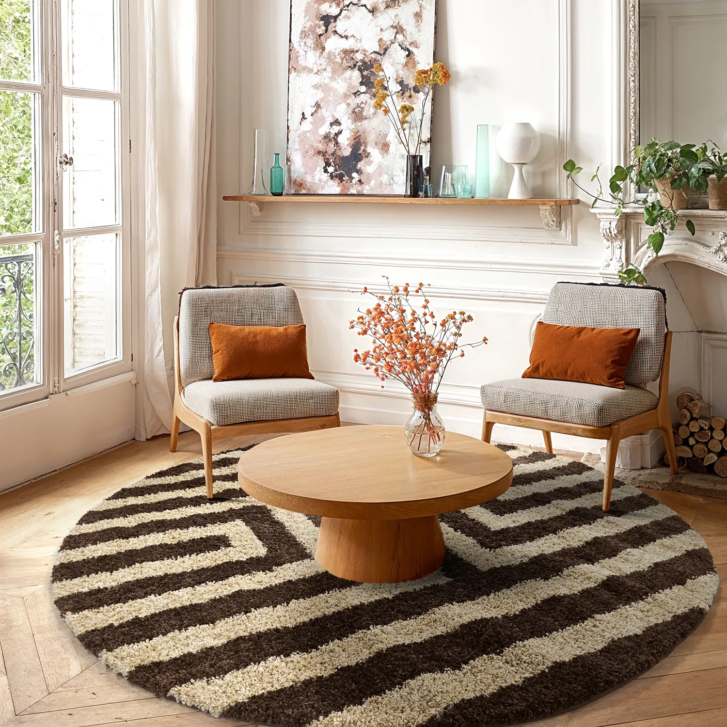 Runde Teppiche - Imilchil (beige/braun)