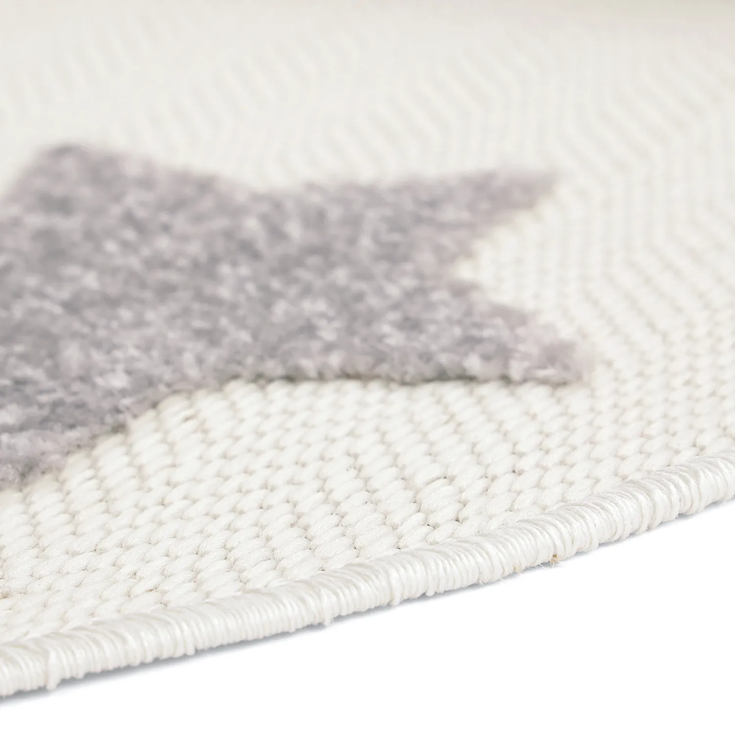 Runder Kinderteppich - Stars (creme/mehrfarbig)