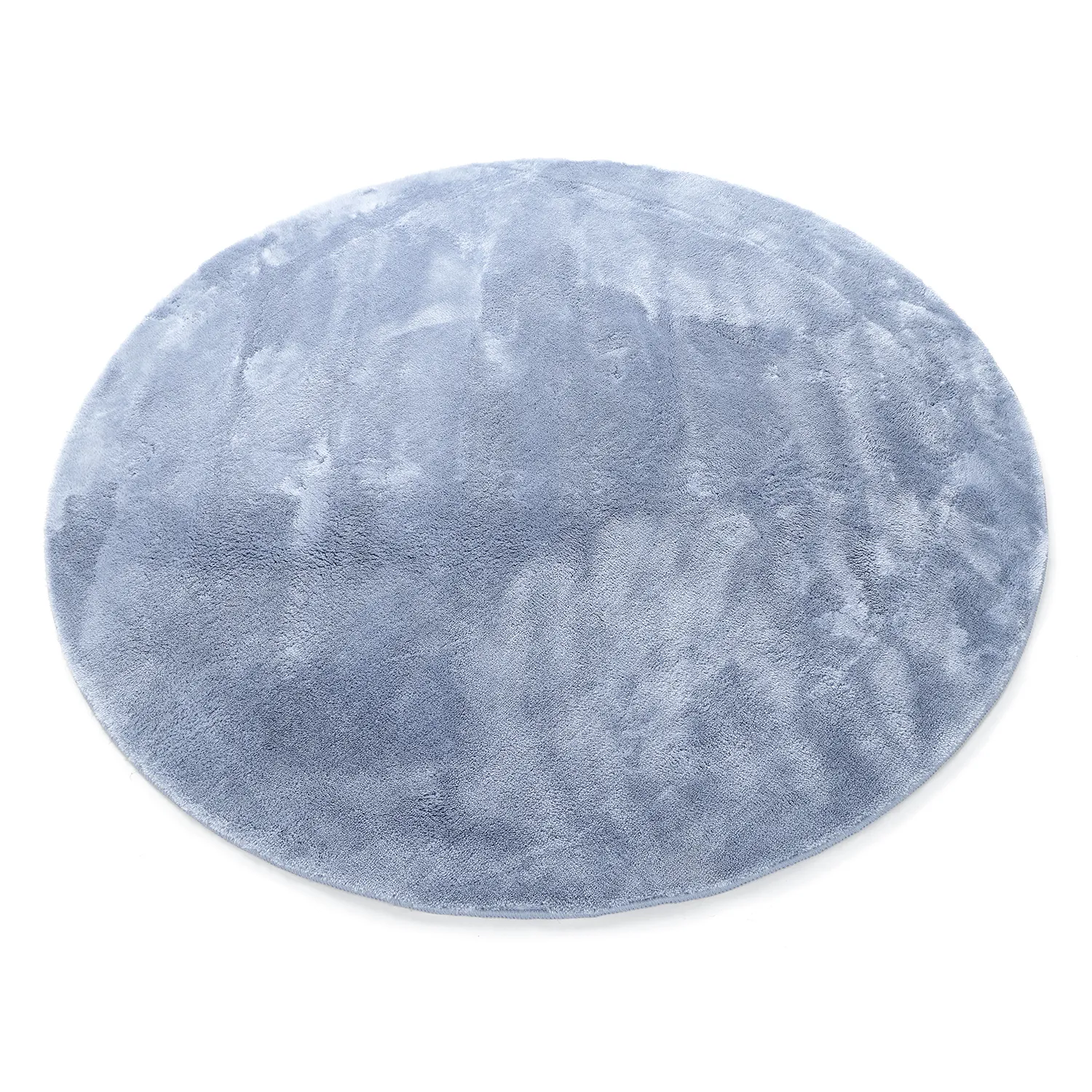 Runde Teppiche - Aranga Super Soft Fur (stahlblau)